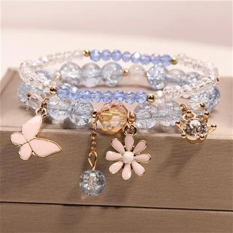 Korean Style Fashion Sweet Crystal Bracelets Girl Pendant Comb Student Girlfriend bread Bracelet for women gift for girl
