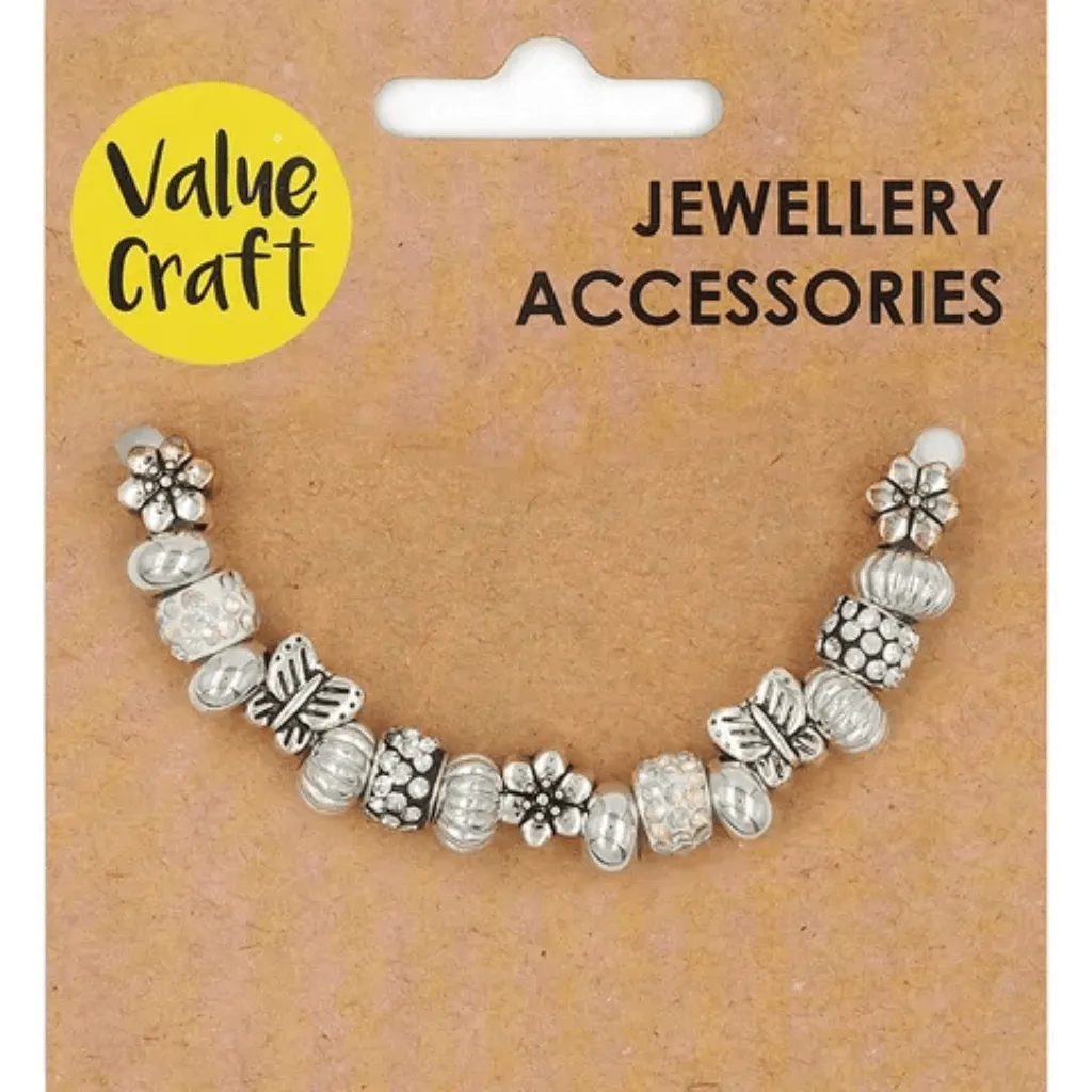 Large Hole Beads - Butterfly and Flower