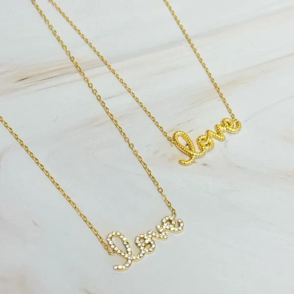 Lovely Love Necklace - Paved