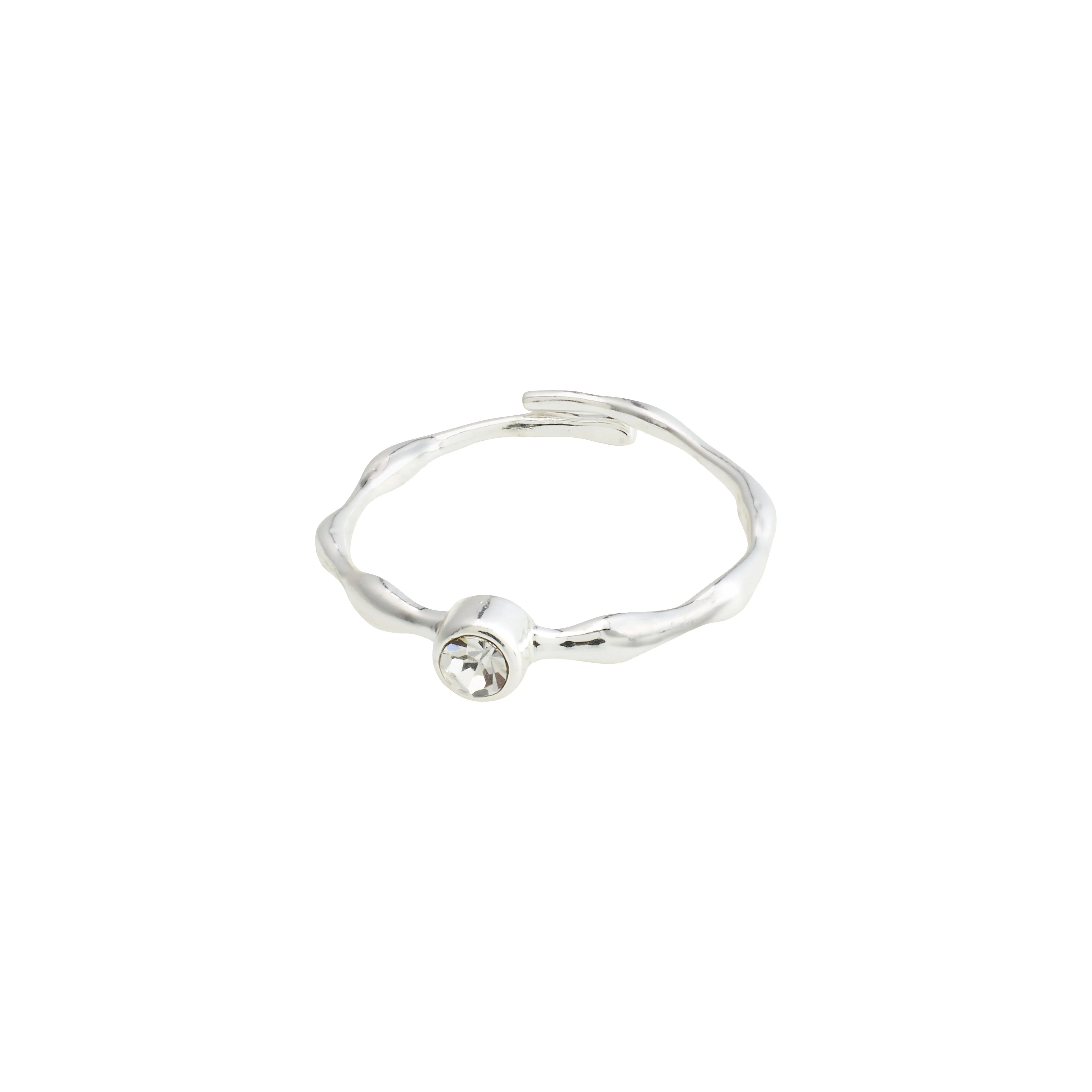 LULU crystal stack ring silver-plated