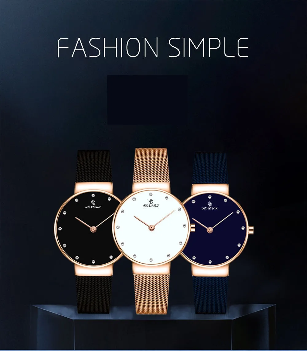 Luxury Casual Ultra-Thin Leisure Milan Strap Minimalism Ladies Watch