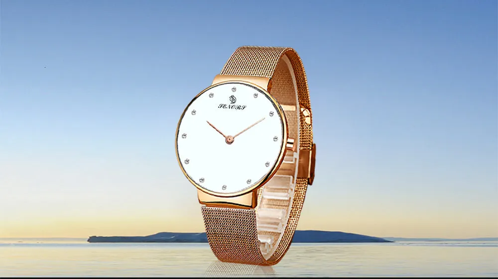 Luxury Casual Ultra-Thin Leisure Milan Strap Minimalism Ladies Watch