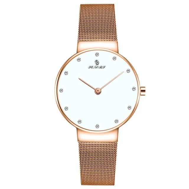 Luxury Casual Ultra-Thin Leisure Milan Strap Minimalism Ladies Watch