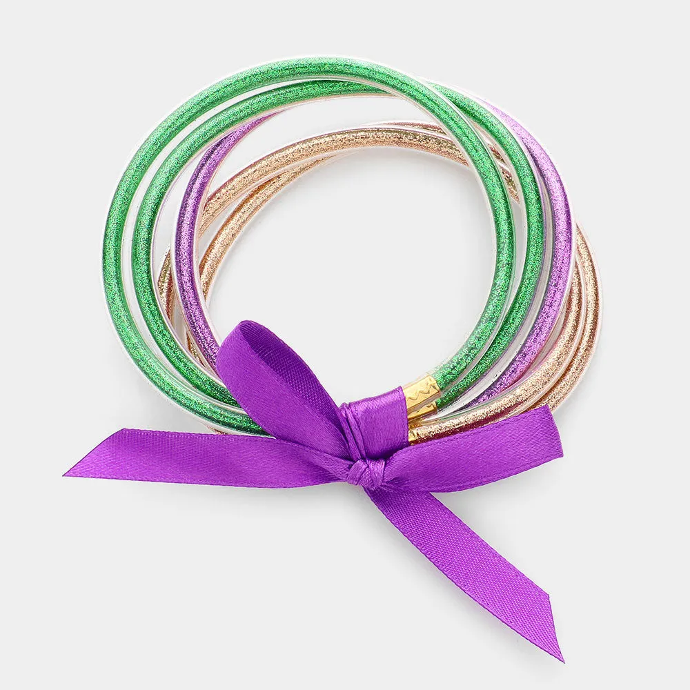 Mardi Gras Glitter Bracelets