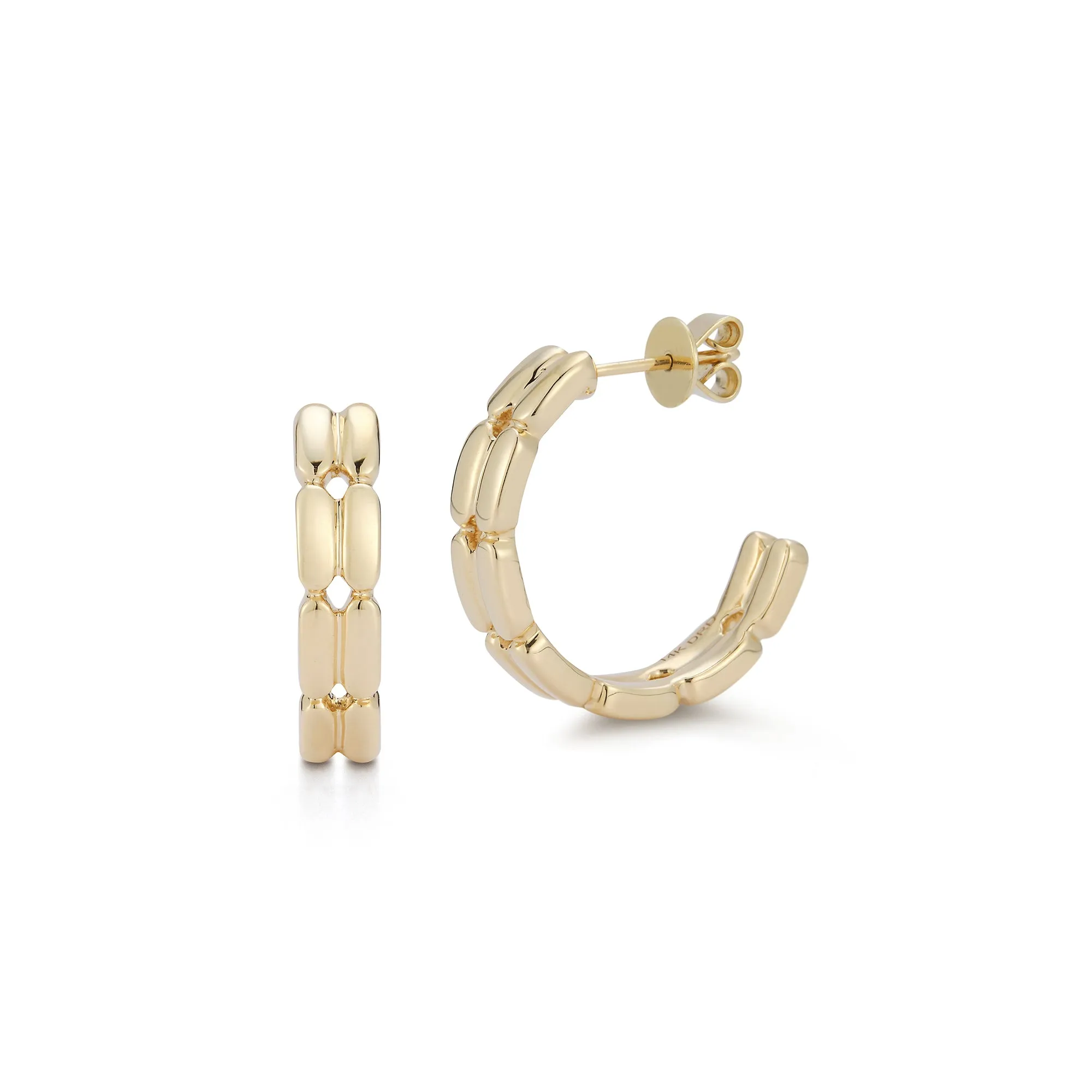 Melody Eden Gold Bar Double Row Hoops