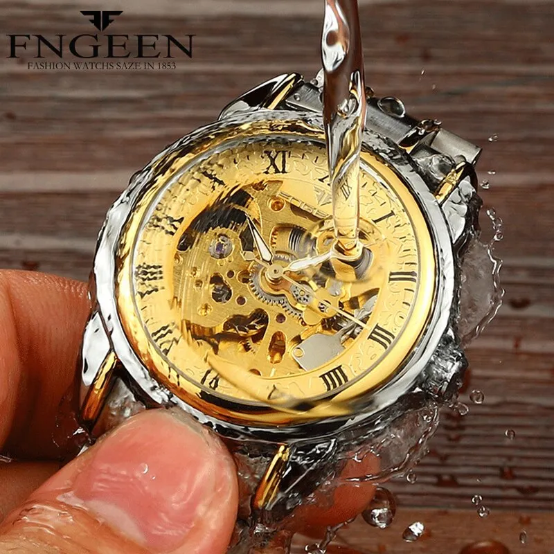 Men's Luxury Automatic Mechanical Watch | Tourbillon Clock | Gold Fashion Skeleton | Top Brand Wristwatch