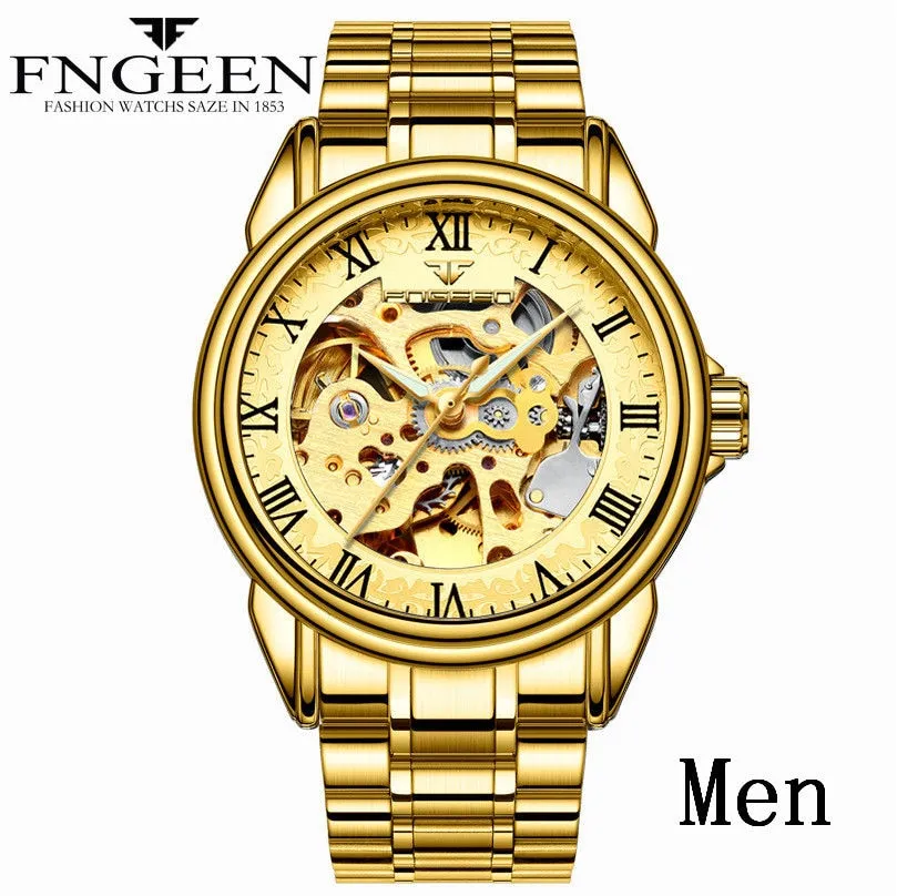 Men's Luxury Automatic Mechanical Watch | Tourbillon Clock | Gold Fashion Skeleton | Top Brand Wristwatch