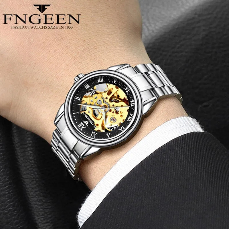 Men's Luxury Automatic Mechanical Watch | Tourbillon Clock | Gold Fashion Skeleton | Top Brand Wristwatch