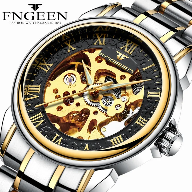 Men's Luxury Automatic Mechanical Watch | Tourbillon Clock | Gold Fashion Skeleton | Top Brand Wristwatch