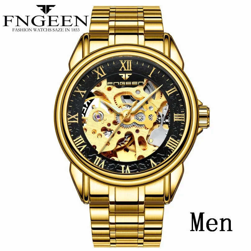 Men's Luxury Automatic Mechanical Watch | Tourbillon Clock | Gold Fashion Skeleton | Top Brand Wristwatch