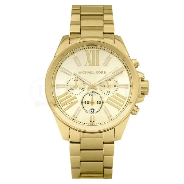 Michael Kors Gold Stainless Steel Gold Dial Chronograph Quartz Watch for Ladies - MK5711