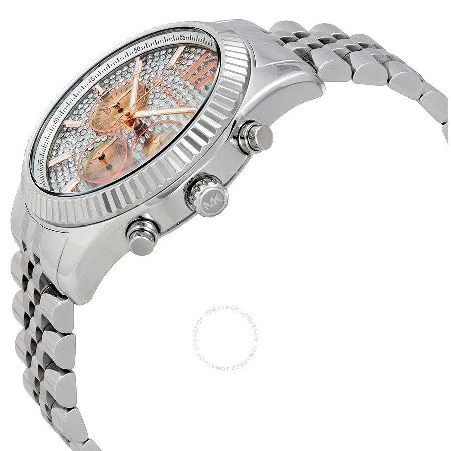 Michail Kors MK8515 Lexington Crystal Pave Dial Men Chronograph Watch