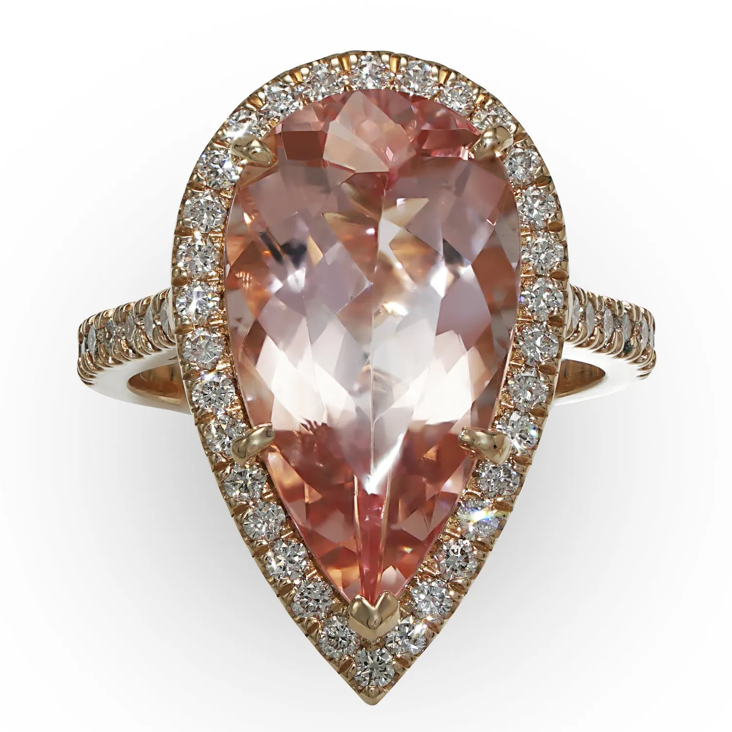 Morganite Pear Ring