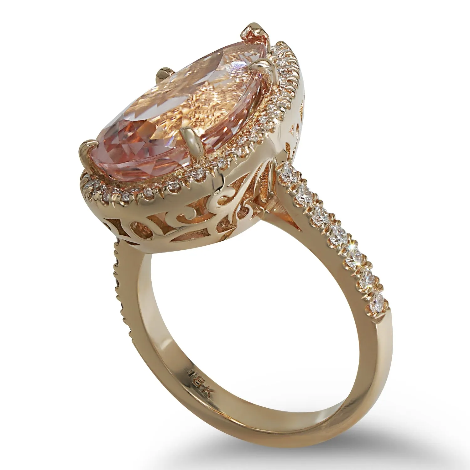 Morganite Pear Ring