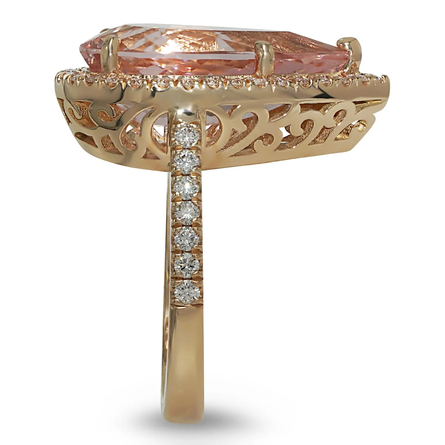 Morganite Pear Ring