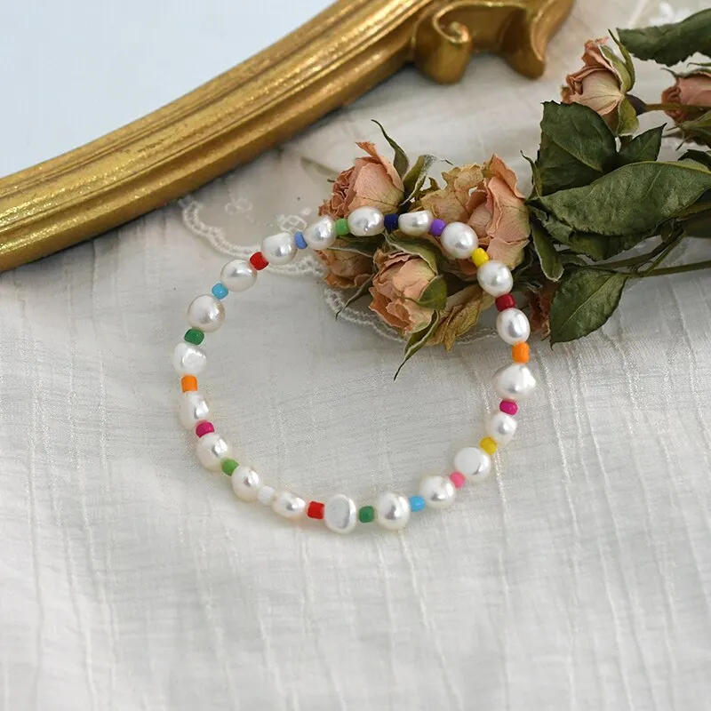 Natural freshwater pearl bracelet Gold Wedding Women Jewlery