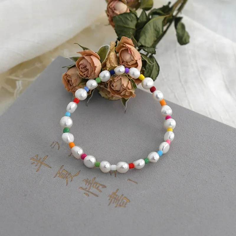 Natural freshwater pearl bracelet Gold Wedding Women Jewlery