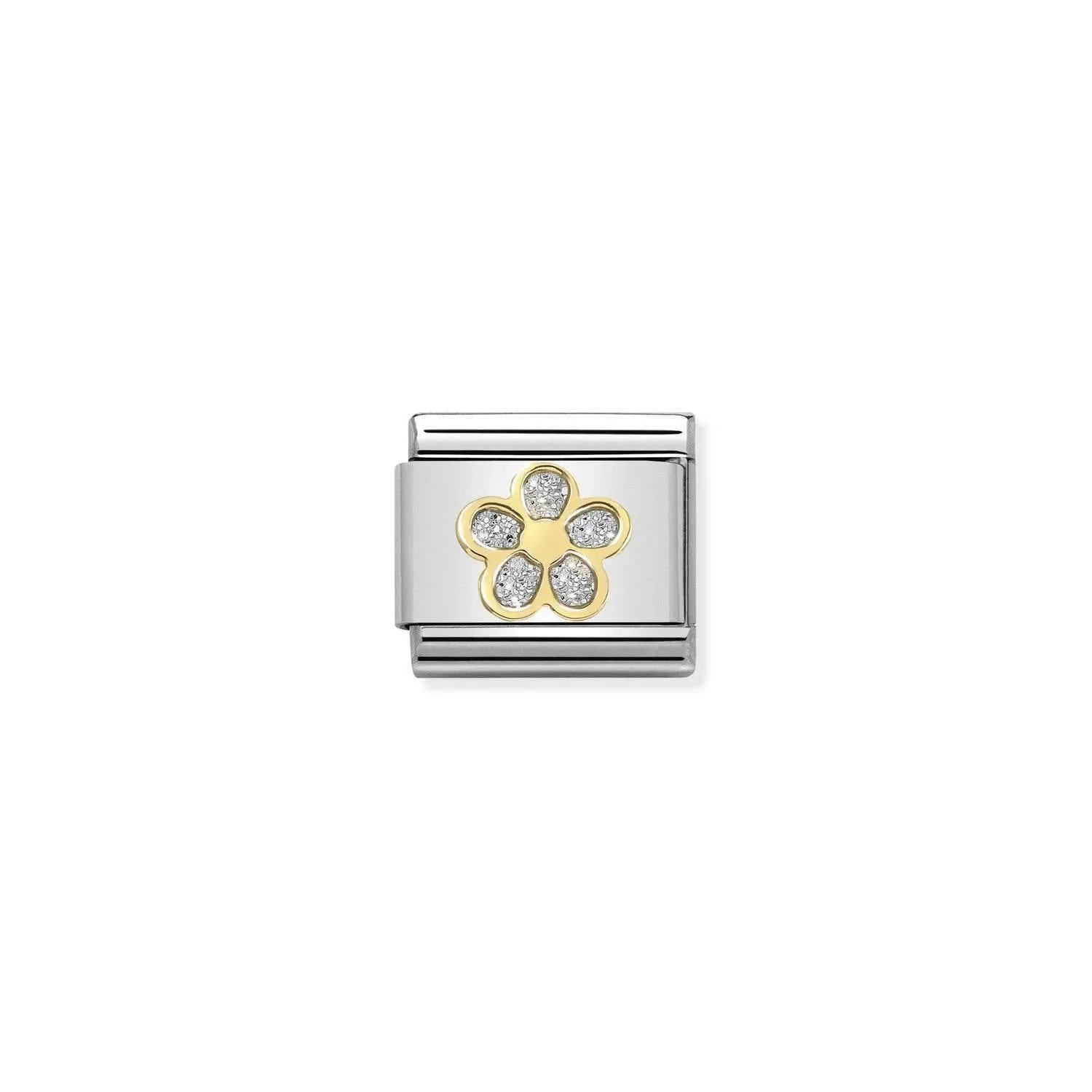 Nomination Classic 18ct Gold & Silver Glitter Flower