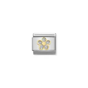 Nomination Classic 18ct Gold & Silver Glitter Flower
