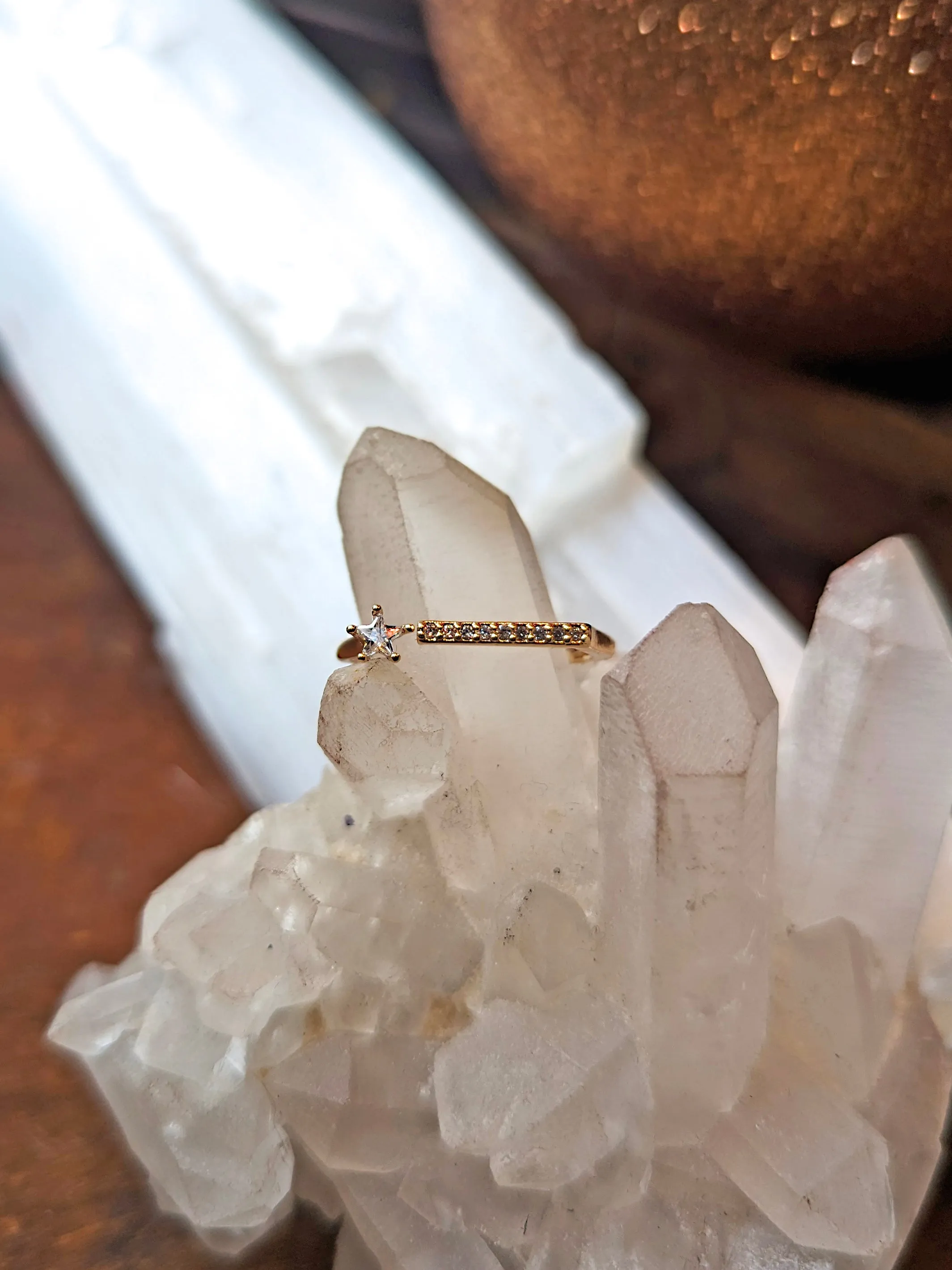 Nuance Dainty Crystal Bar Ring