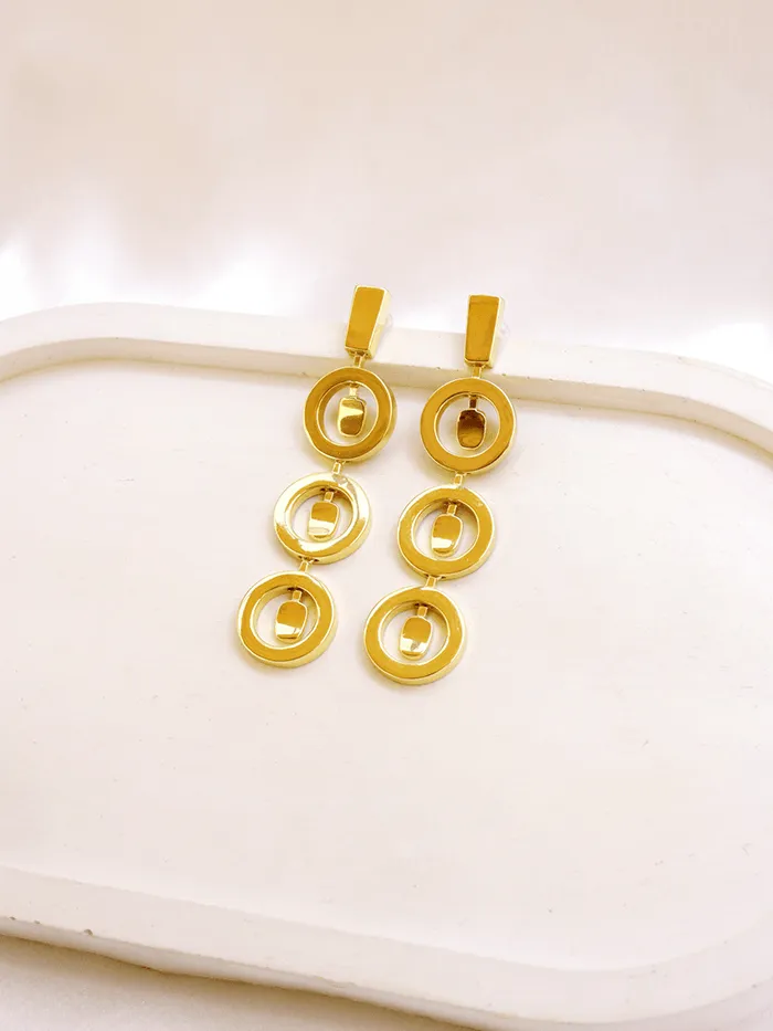 Open Circle Hanging Earrings
