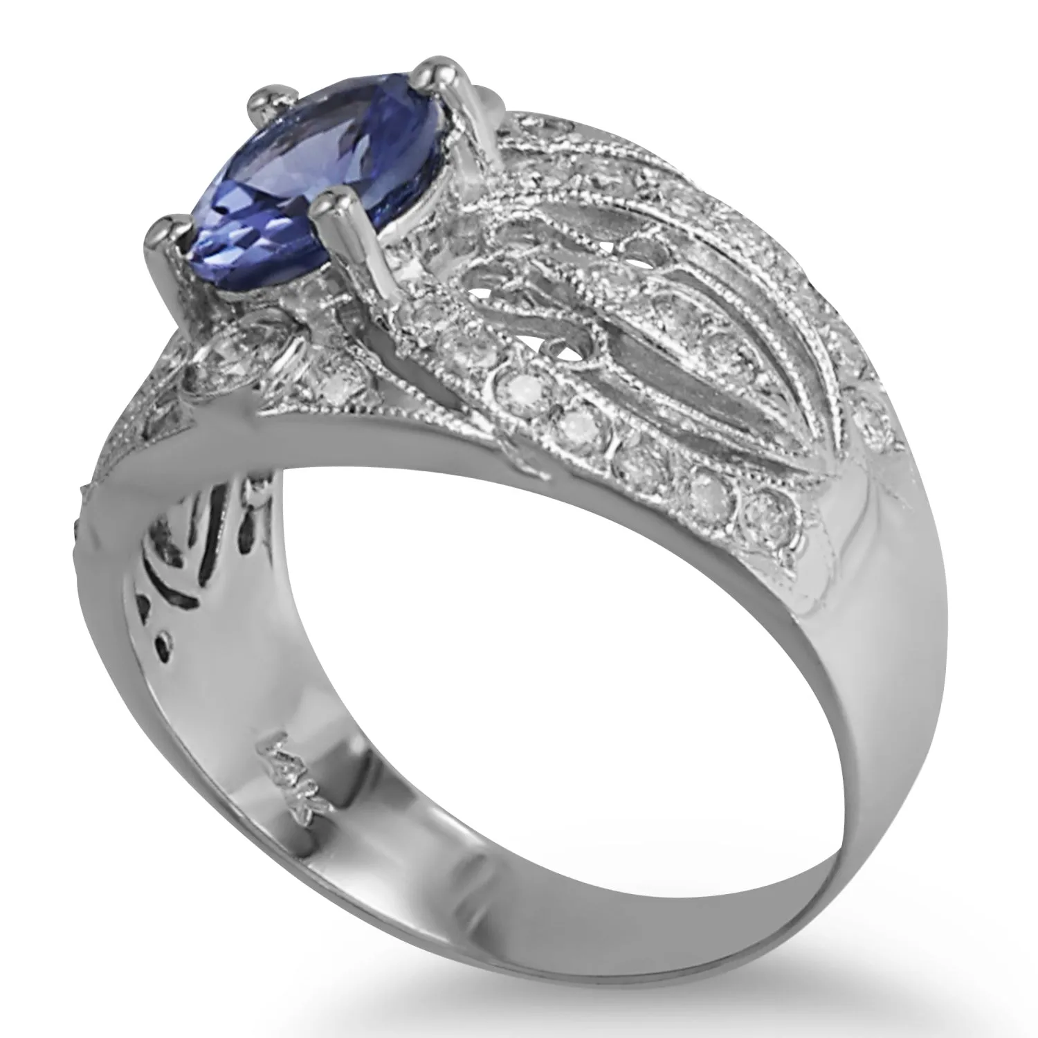 Oval Tanzanite Filigree Ring