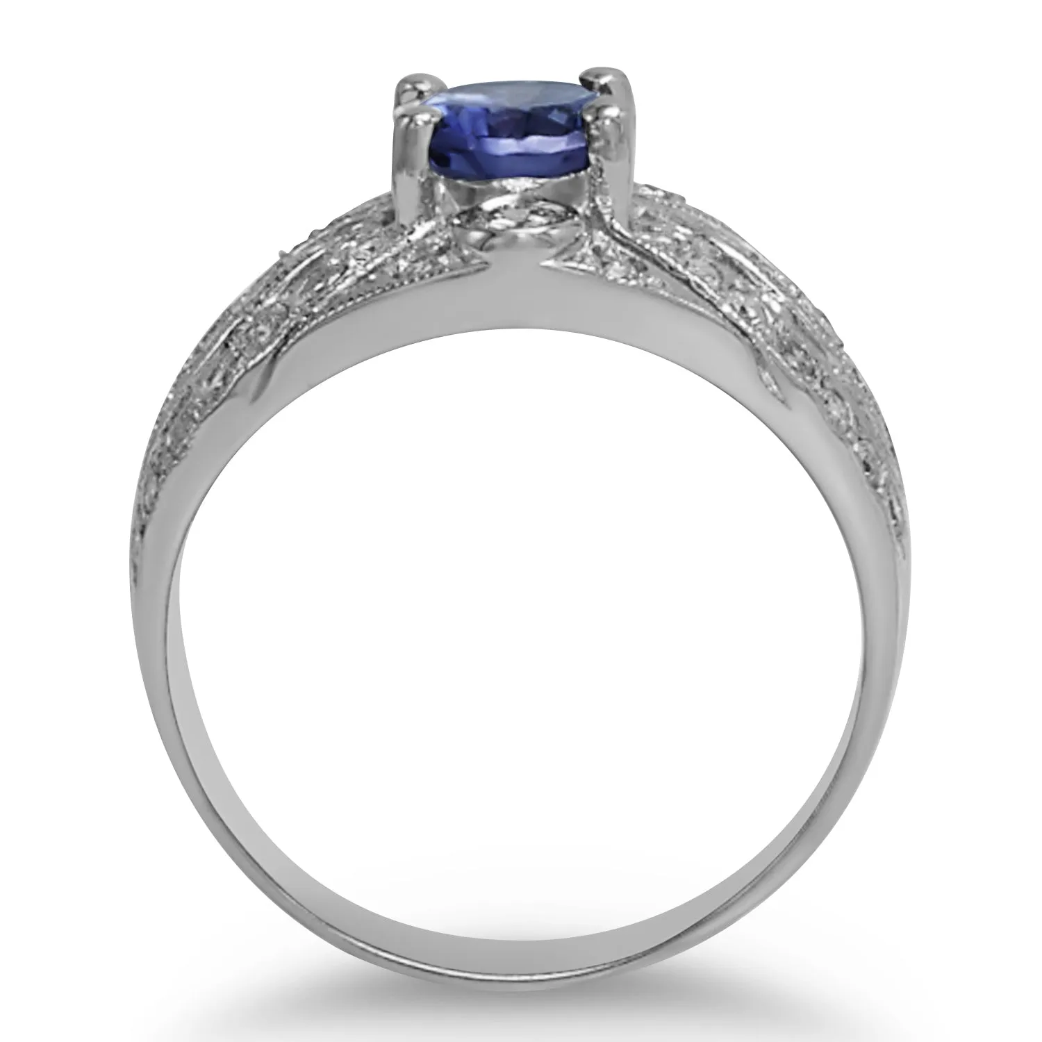 Oval Tanzanite Filigree Ring