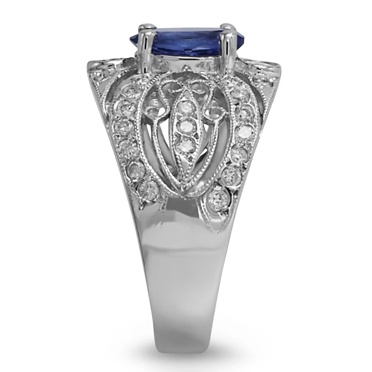 Oval Tanzanite Filigree Ring