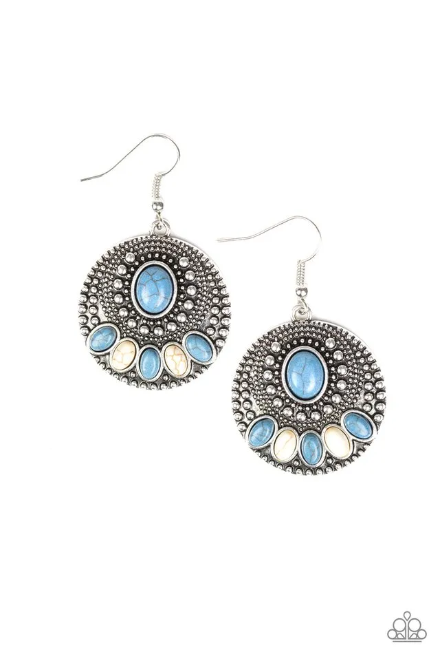 Paparazzi Earring ~ Sandstone Paradise - Blue