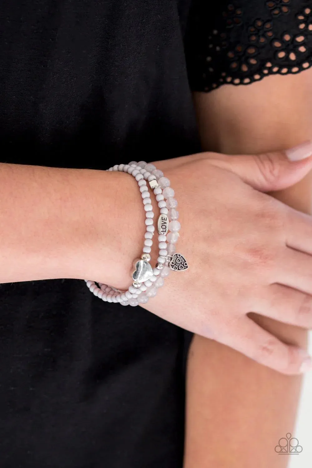 Paparazzi Really Romantic - Silver "Love" Bracelet