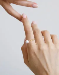 PEARL RING SILVER PLATED