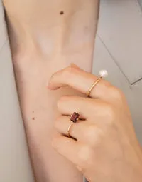 PEARL RING SILVER PLATED