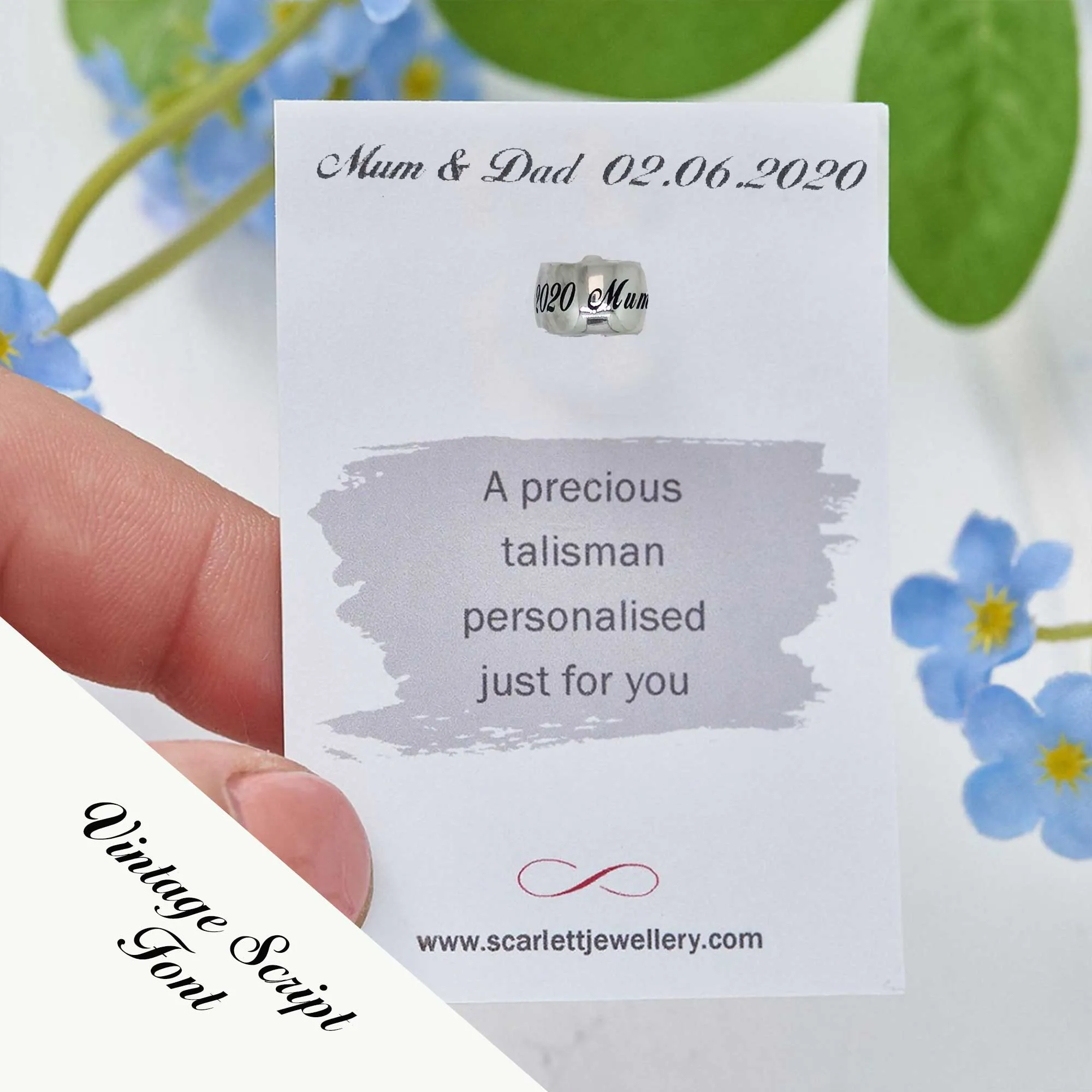 Personalised Silver Mojo Charm Bead