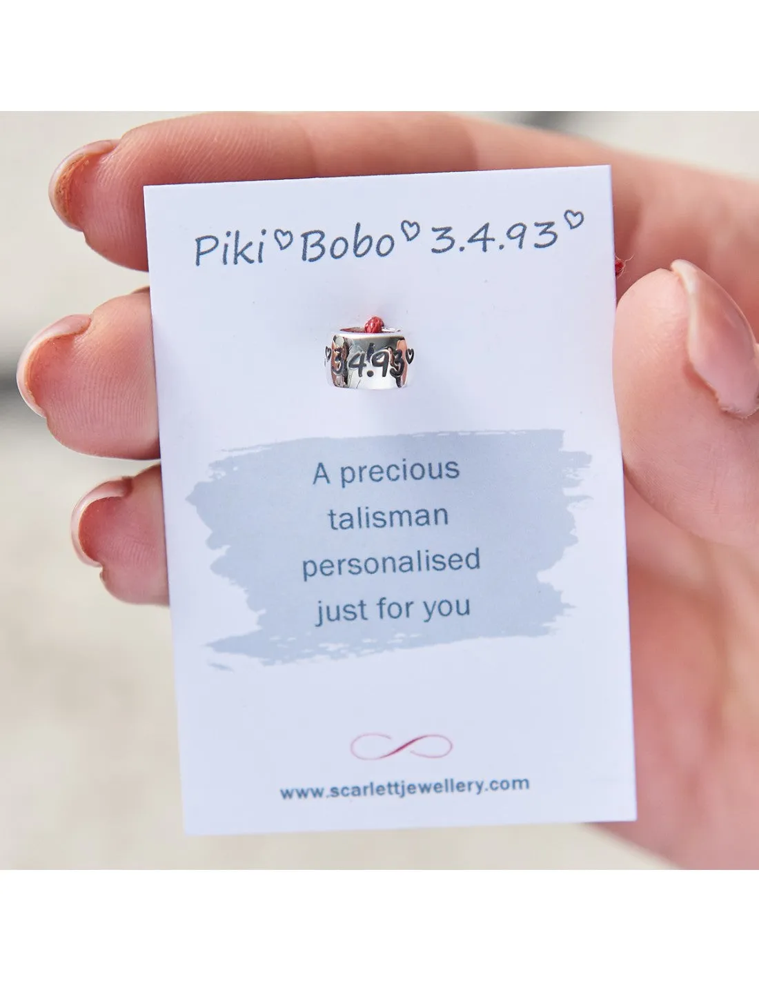Personalised Silver Mojo Charm Bead