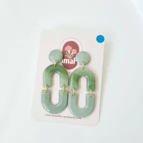 Petite Olivia Dangle Earrings in gradient sage