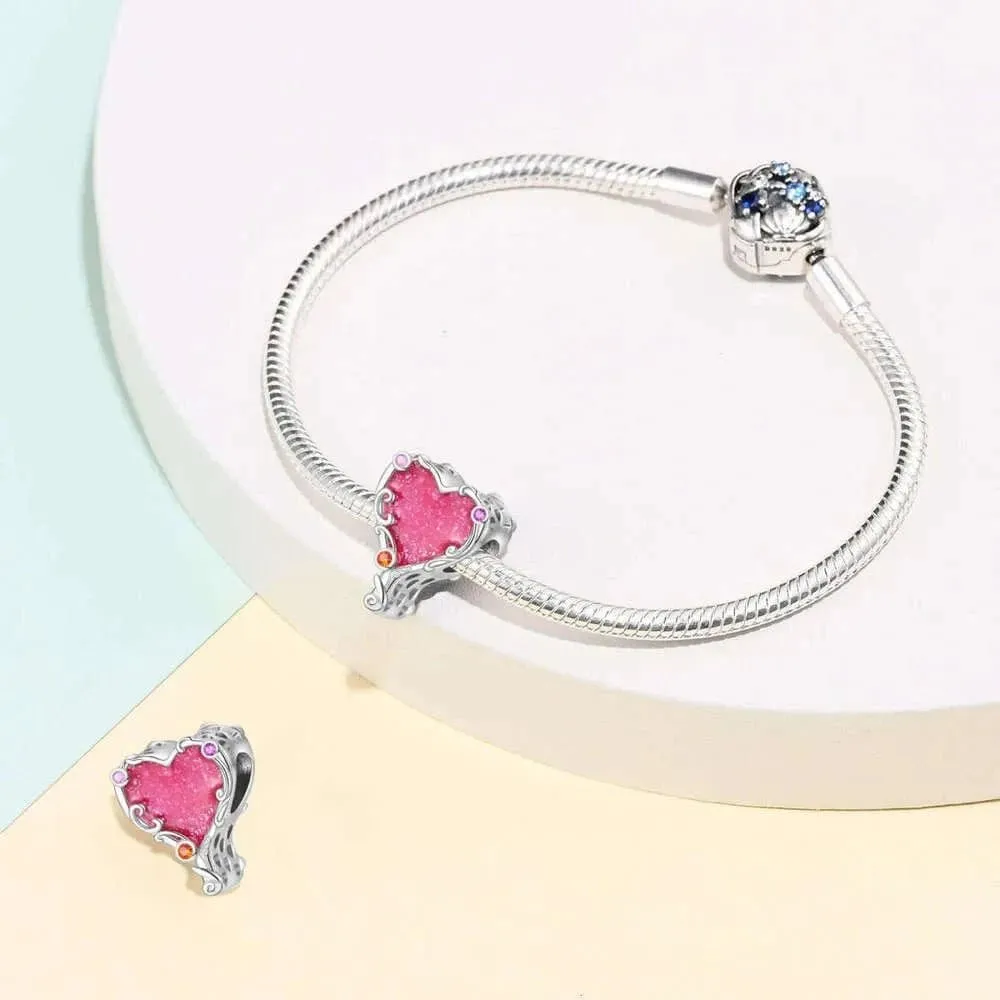 Pink Coquette Heart Charm
