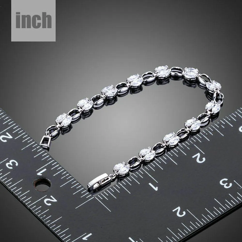 Platinum Plated Toggle Clasp Bracelet