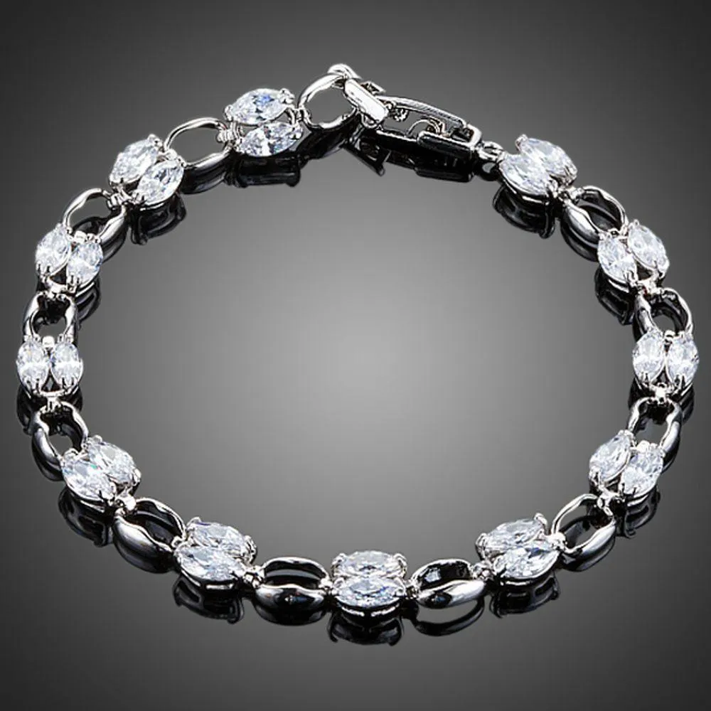 Platinum Plated Toggle Clasp Bracelet