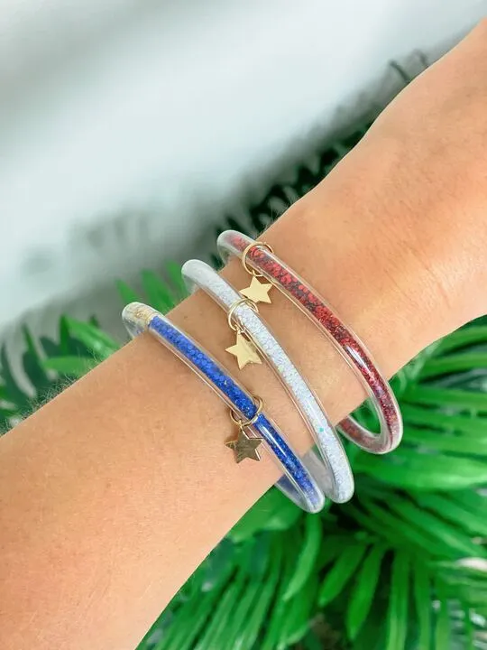 PREORDER: Americana Glittery Star Charm Jelly Bangle Set