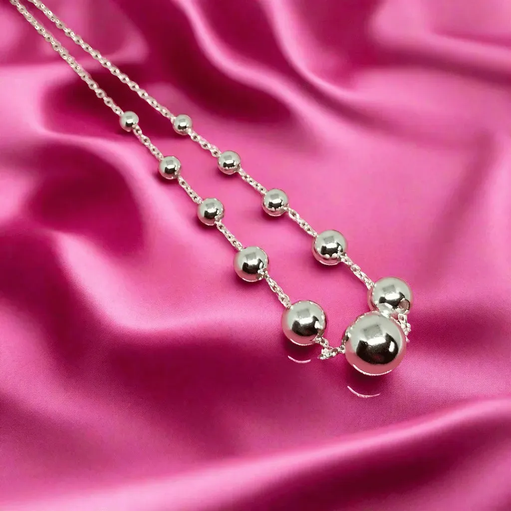 Rivansh 18-Inch Ball Design Sterling Silver Necklace