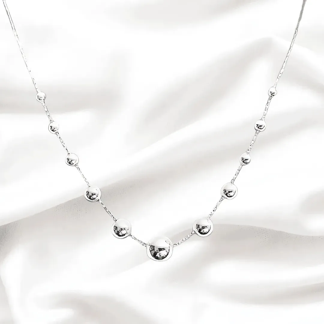 Rivansh 18-Inch Ball Design Sterling Silver Necklace