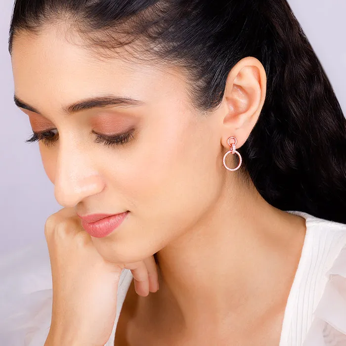 Rose Gold Shiny Drop Earrings