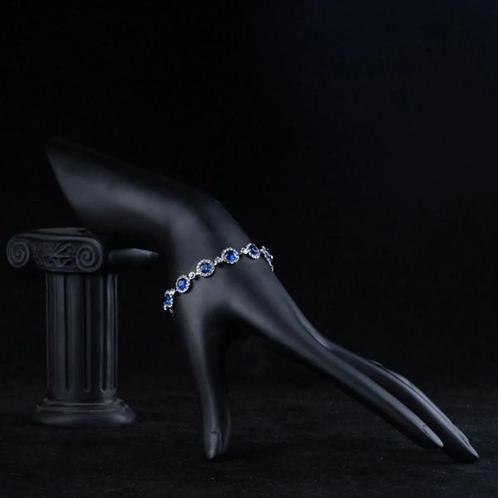 Round Blue CZ Stone Bracelet