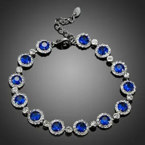 Round Blue CZ Stone Bracelet