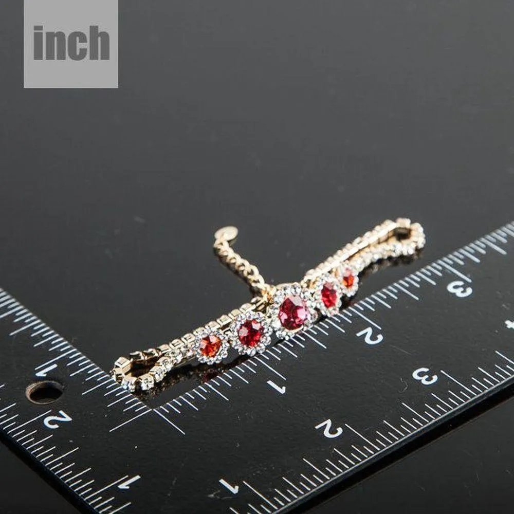Round Red Classic Crystal Bracelet