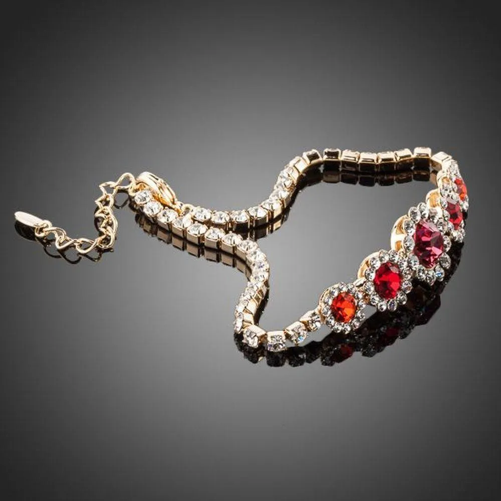 Round Red Classic Crystal Bracelet