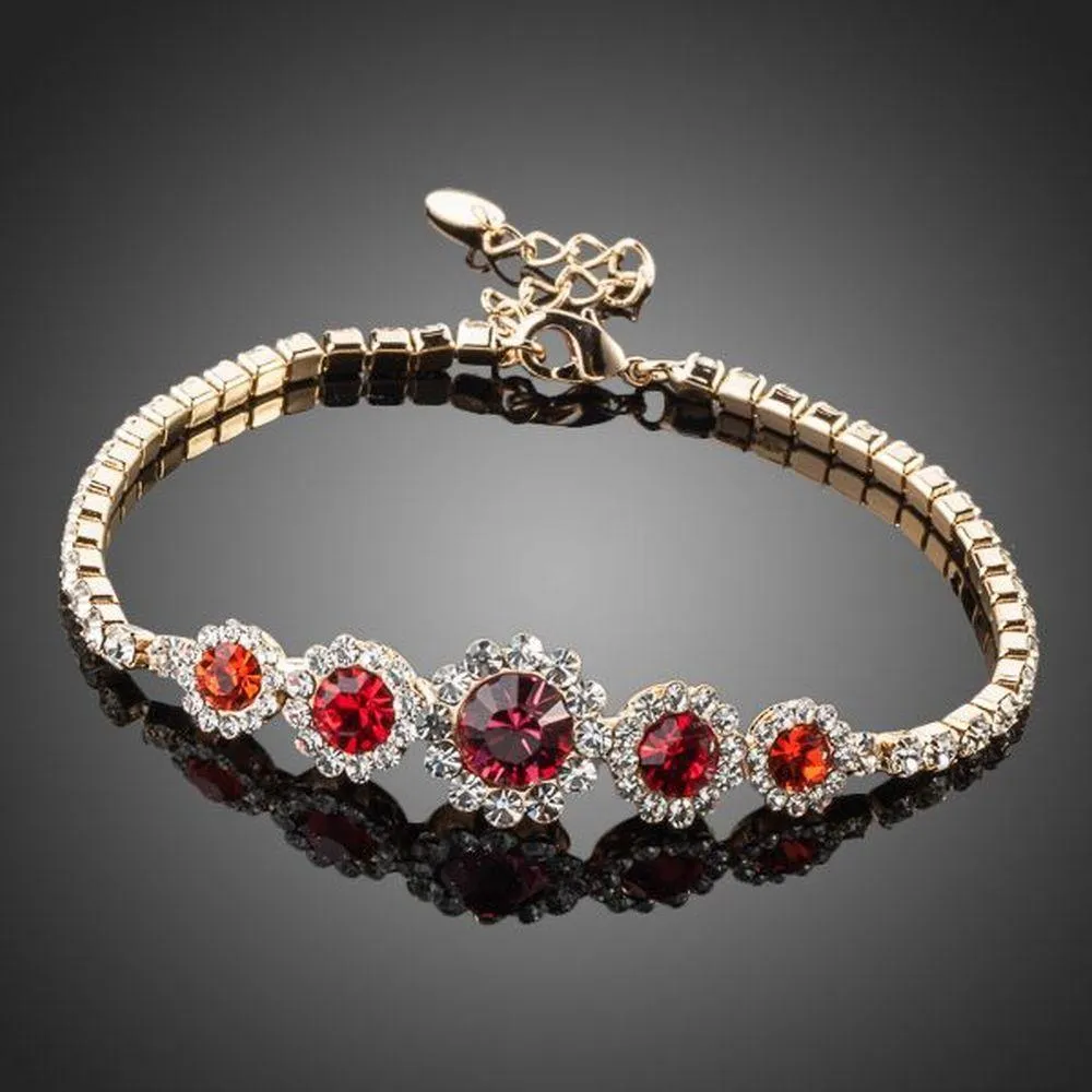 Round Red Classic Crystal Bracelet
