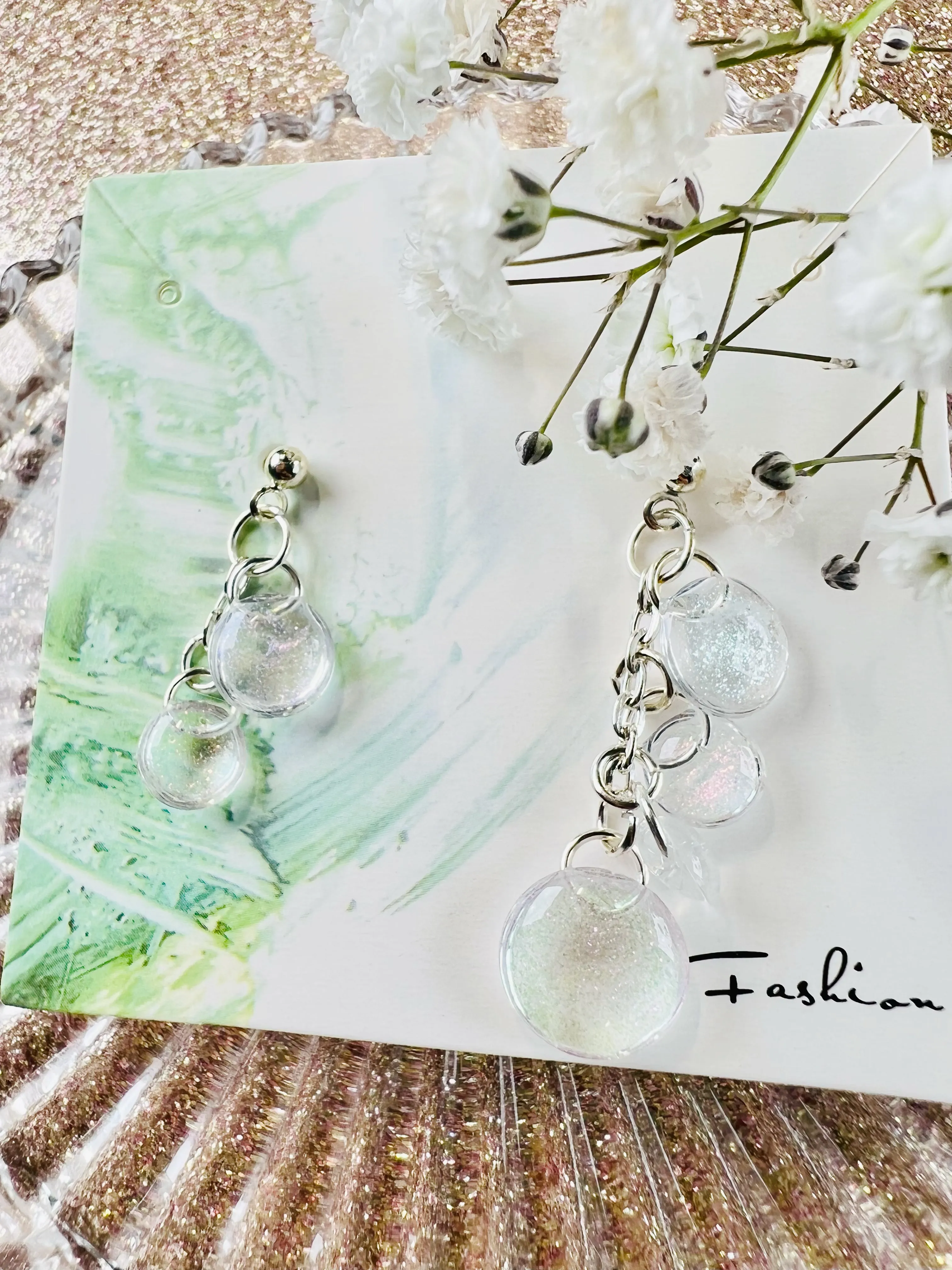 Shiny water earrings