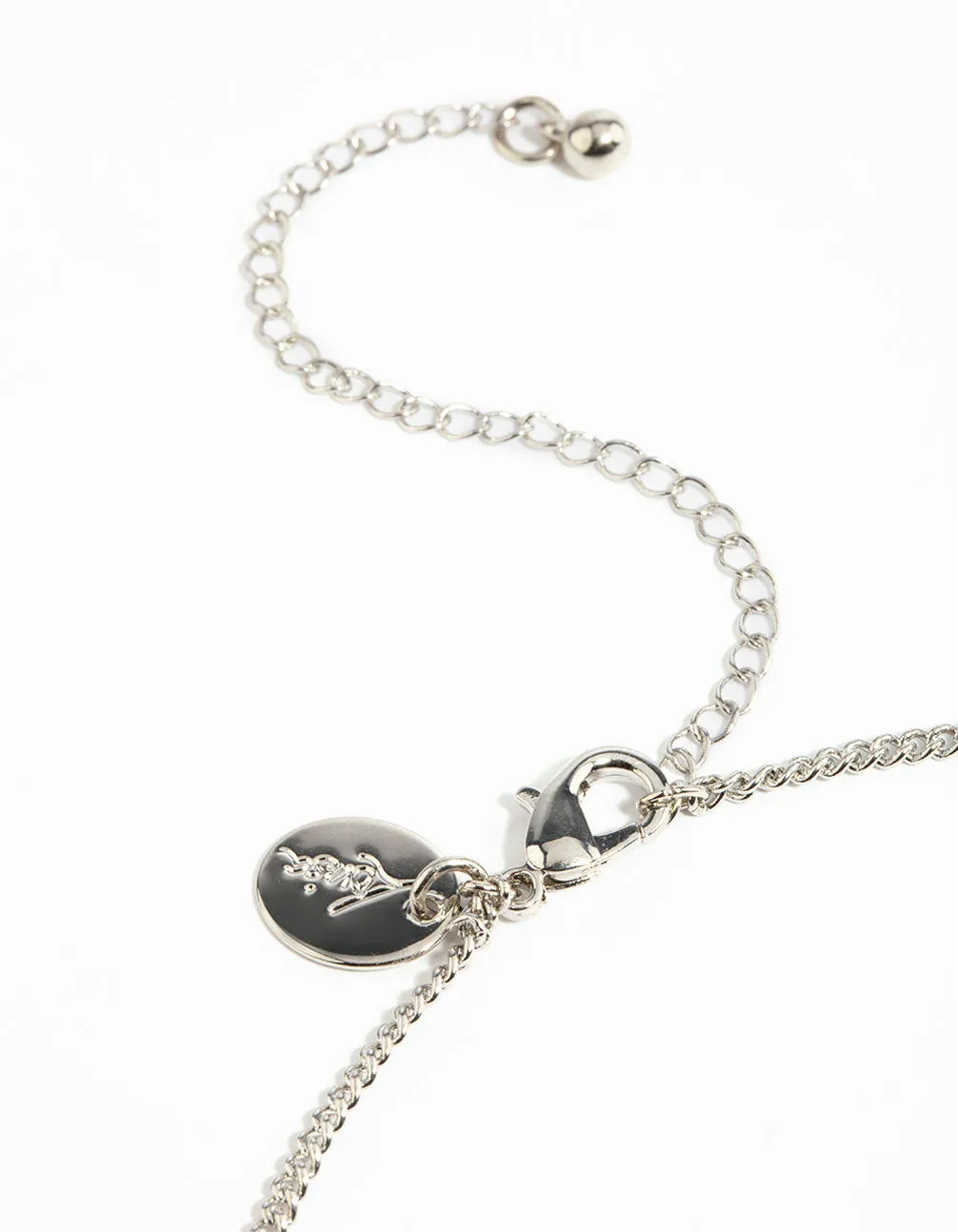 Silver Cubic Zirconia Droplet Necklace