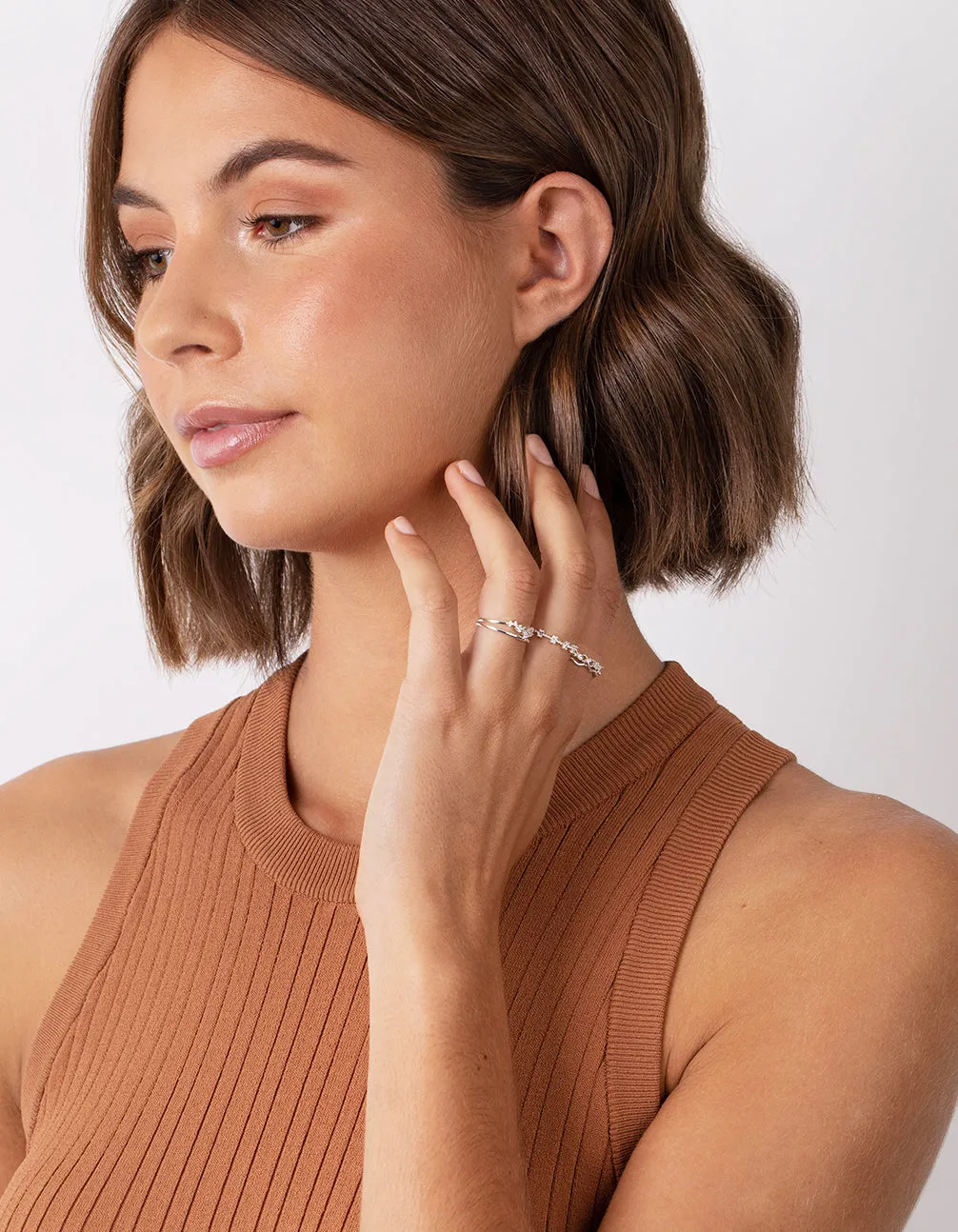 Silver Delicate Bands 5-Pack Rings